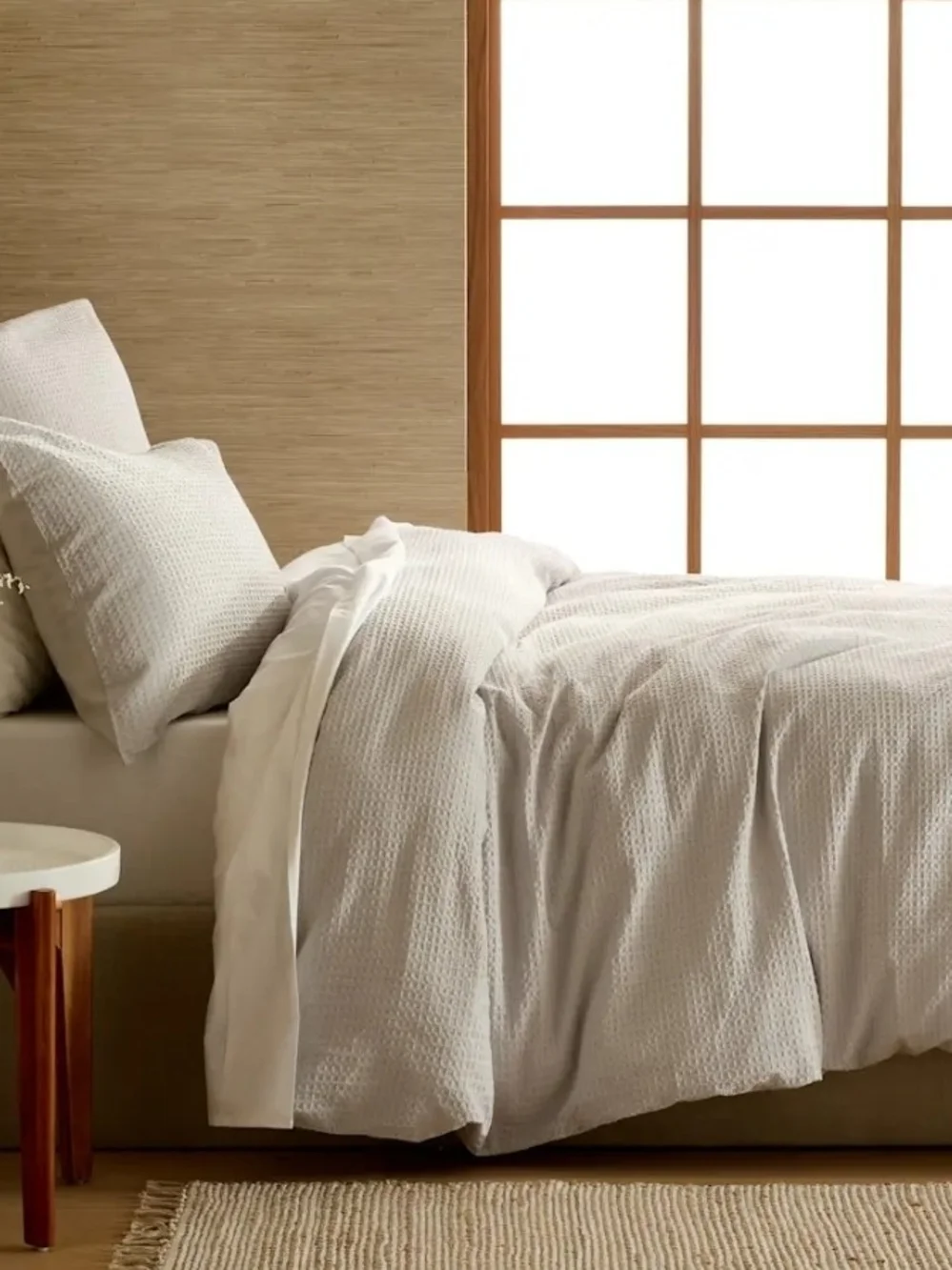 Quince Organic Luxe Honey Comb Duvet Cover - King - Light Grey